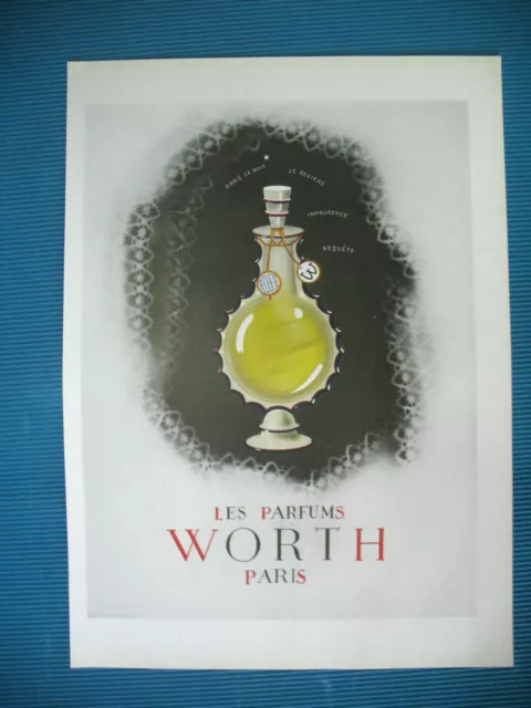 Worth Perfume In The Night Reckless Illustration Sibia 1948 Press Advertisement