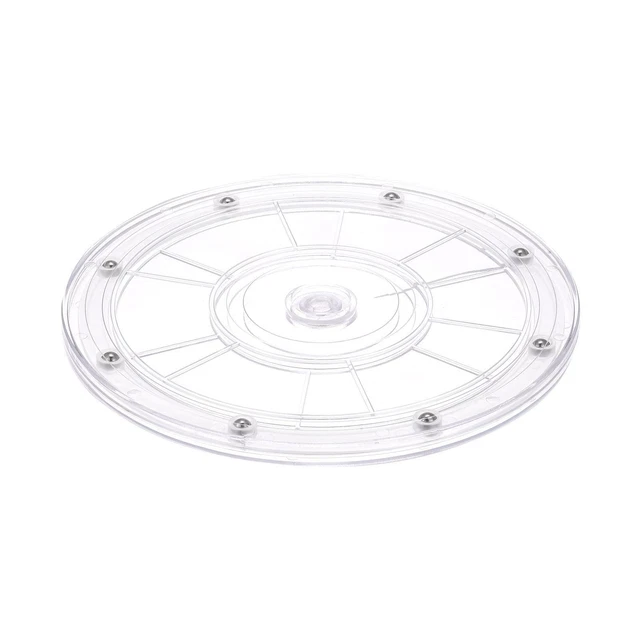8" Giratorio Soporte con Acero Bolas Rodamientos Lazy Susan Base, Transparente