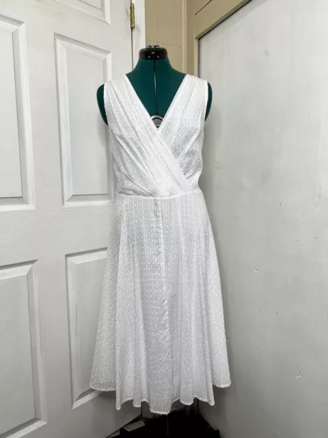 Tommy Hilfiger A-Line White Midi Dress For Women Size 12 Large NWT