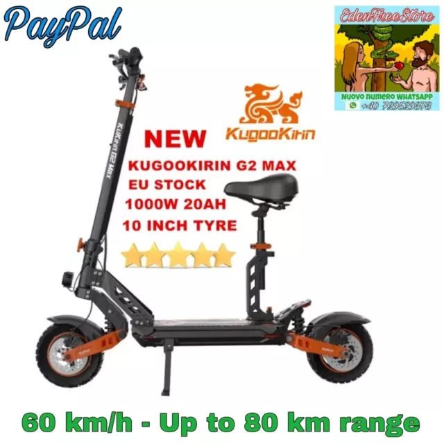 🛴 Patinete Eléctrico Kukirin G2 Max Para Adultos Con Asiento Y Rápido 1000W