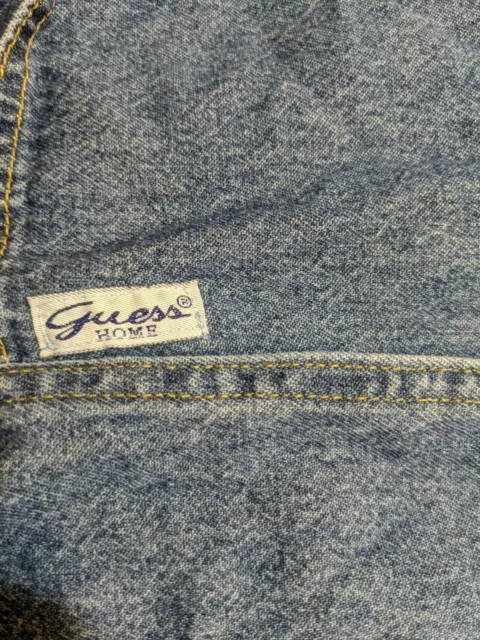 VTG GUESS HOME Collection Blue DENIM Bed Skirt TWIN SIZE 100% Cotton EUC!