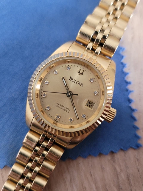 VINTAGE BULOVA DATEJUST Ladies Automatic Watch Diamond Dial Ref. 1D17L EUR 254 72 PicClick IT