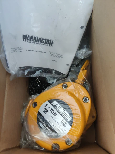 Harrington Cf005-15 Manual Chain Hoist,1000 Lb.,Lift 15 Ft.