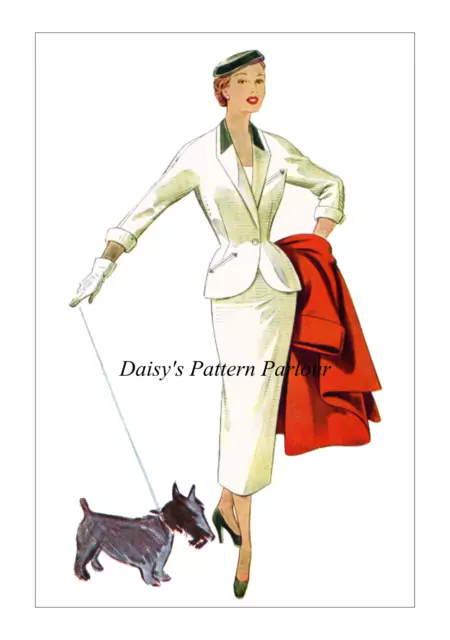 1950s Vintage Sewing Pattern Plunge Wiggle Dress Bullet Bra Diana Dors 1950