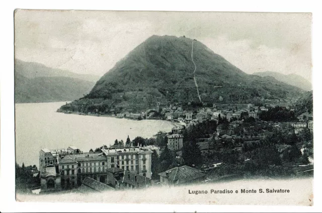 CPA-Carte postale--Suisse -Tessin - Lugano Paradiso e Monte S. Salvatore-1909-