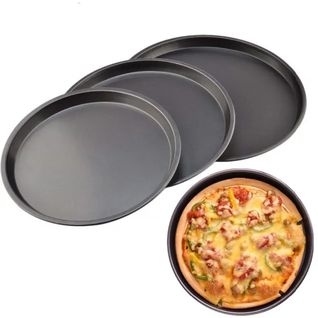 Steel Home & Kitchen Cake Mold Pizza Plate Cake Tray Bread Baking Pan Pizza Pan