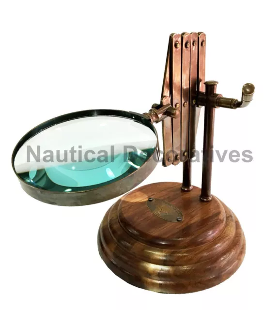 Loupe de bureau en verre de style antique en laiton de style vintage loupe 4"