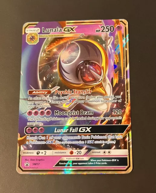  Pokemon Sun & Moon Base Set Ultra Rare Holo Lunala-GX