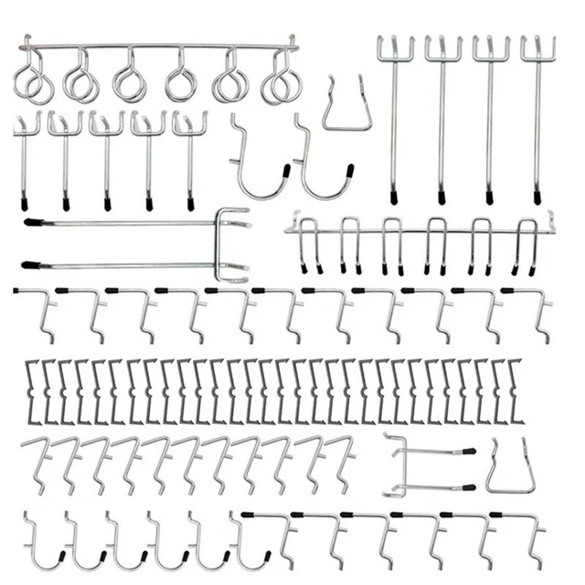 81pcs Peg Board Hooks Display Storage Organization Pegboards Garage Tools Hange