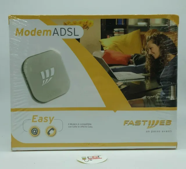 Modem ADSL Fastweb 7G Fast Easy Thomson WI-FI V1.1A F3 Imballato MAI APERTO