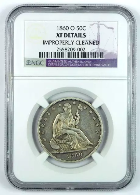 1860-O Seated Liberty Half Dollar - NGC XF Details - Improperly Cleaned