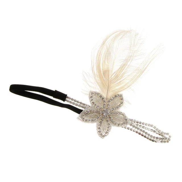 1920s Headband Vintage Bridal 20s Party Feather Headpiece Accessory