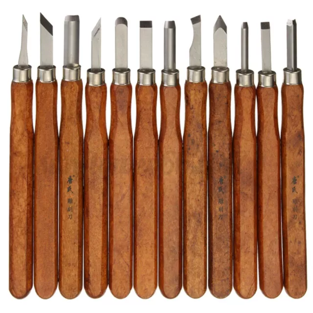 10x Wood Carving tools Chisel Woodworking Whittling Cutter Chip Hand Tool kits