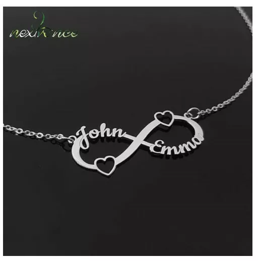 J Collana Infinito Cuore Personalizzata Nome Idea Regalo Anniversario Compleanno