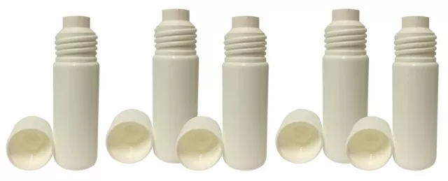5x Botella de Plástico 30ML Blanco Con Aplicación de Rociado Y Tapa Blanco