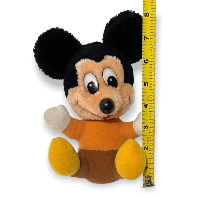 Vintage Mickeys Christmas Carol Mickey Mouse Plush Stuffed Animal Walt Disney 7" 3