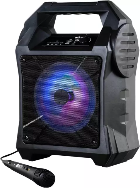 WICKED GIZMOS Portable Karaoke Boombox Machine with Amplifying Speaker and LED L