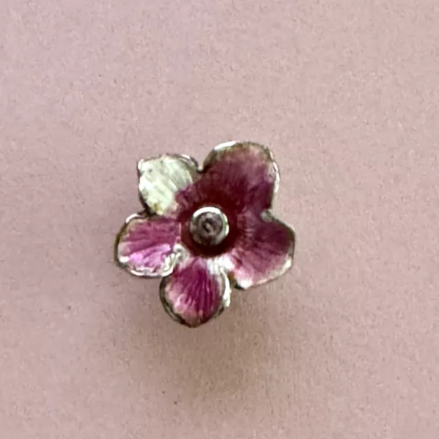 EHINGER SCHWARZ Charlotte 21 Wechselköpfchen, Kopf rosa Blume, Silber m. Emaille
