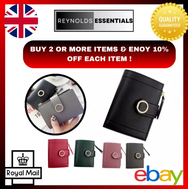 Ladies Short Small Money Purse Wallet Women PU Leather Folding Coin Card Holder