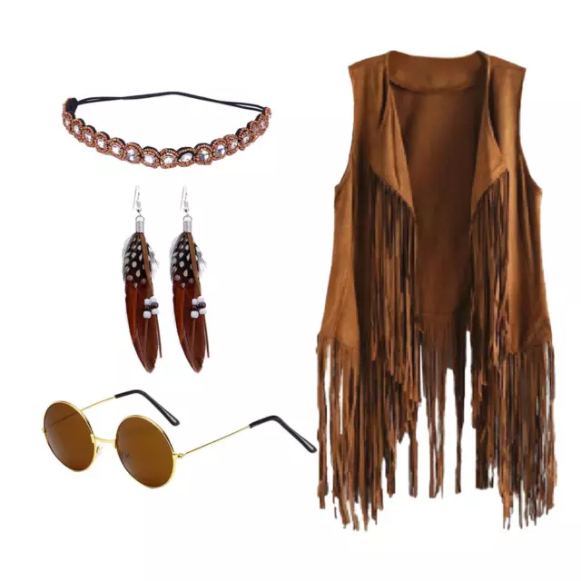 Costumi Hippie Vestiti Fancy Dress Halloween Carnevale Orecchino Abiti da