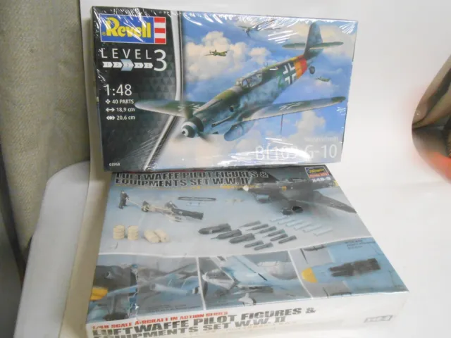 HASEGAWA X48-9 LUFTWAFFE PILOT FIGURES & Revell  Messerschmitt BF109 1/48 Scale