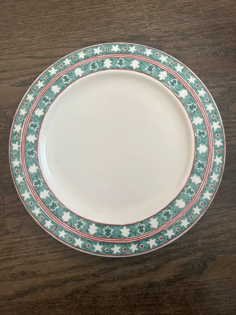 Waechtersbach Germany Christmas Tree and Star 10” Dinner Plates Set of 4 VINTAGE