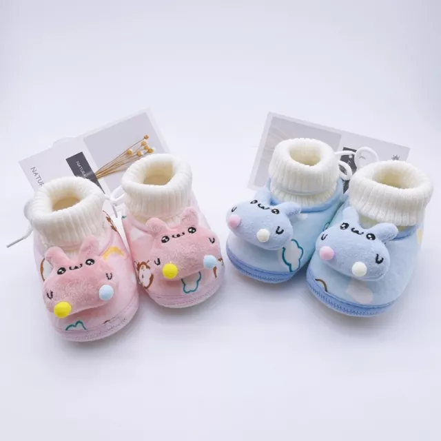 Newborn Kids Baby Girls Boys Anti-Slip Warm Socks Slipper Shoes Cartoon Booties