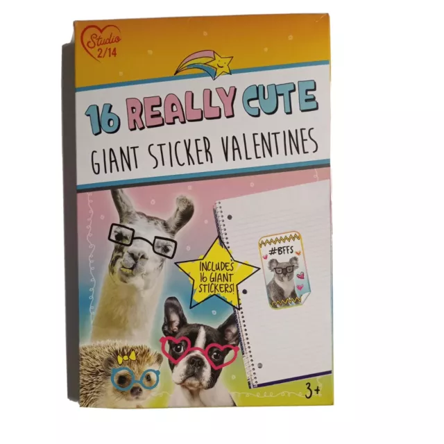 16 Really Cute Giant Stickers  Valentines Day Cards ~New~