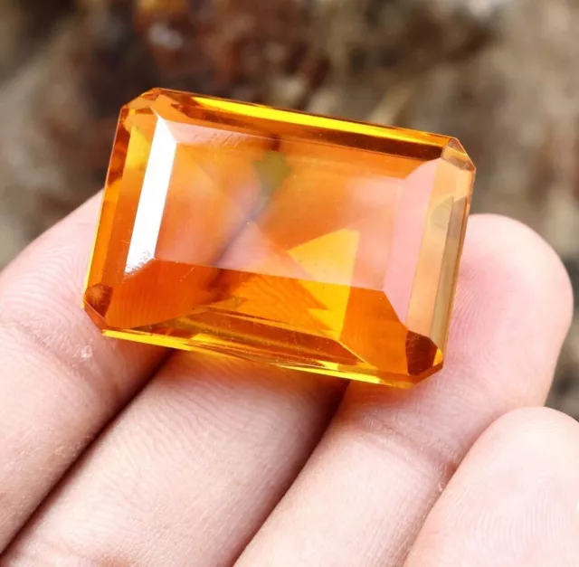 82-86Carat Certifié Émeraude Forme Naturel Doré Citrine Jaune Desseré Gemmes