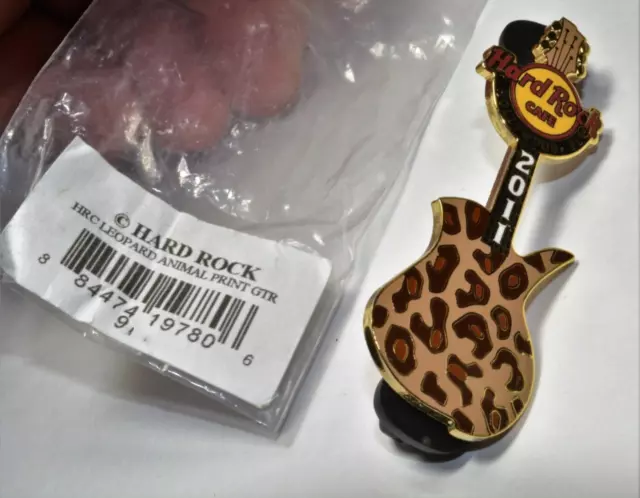 Neuf 2011 Hard Rock Café Broche Hollywood, Fl Hrc Léopard Animal Print Guitar Le