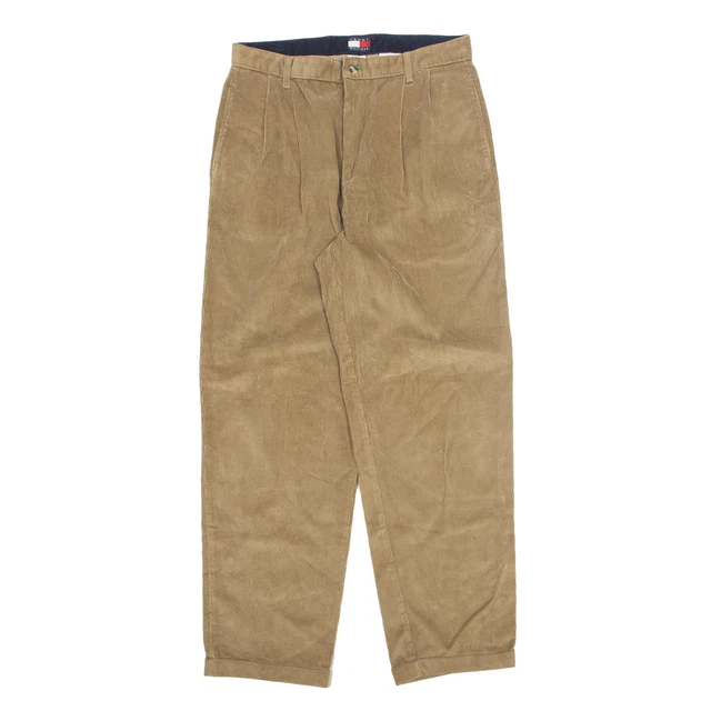 Pantaloni vintage TOMMY HILFIGER a pieghe cachi beige dritti donna W34 L35