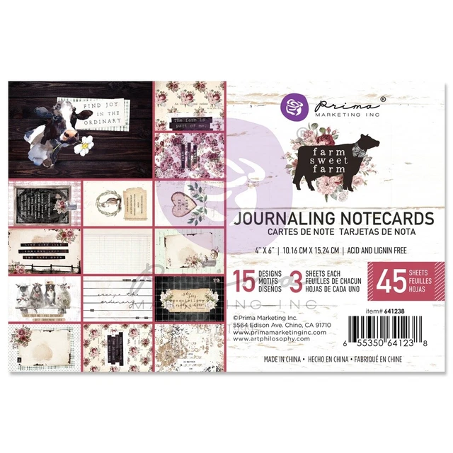 Farm Sweet Farm Journaling Cards 4"X6" 45/Pkg-15 Designs/3 Each P641238