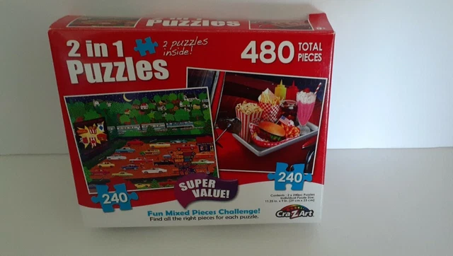 2 in 1 {240 Pieces Each} 11.25" x 9" CraZart_ Burger_ New Jigsaw Puzzle