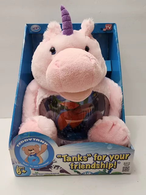 Telebrands - Teddy Tank "Unicorn" Plush Animal 1 Gal. Fish Tank (New)