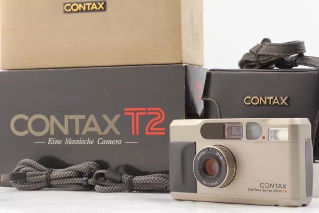 [Near MINT in BOX ] Contax T2 Silver 35mm Point & Shoot Film Camera From JAPAN
