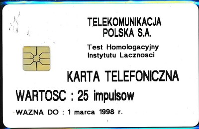 TELECARTE POLAND TEST 25 imp POLOGNE REF T162 