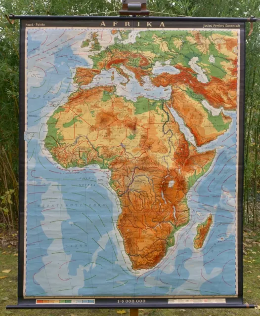 Vintage | Schulwandkarte Afrika Africa Wandkarte Justus Pert | School Wall Chart