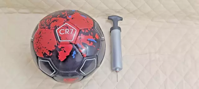 Polyurethane Football CR7 for All Age Groups | 1 Football, 1 Pump | Size: 5 Ball