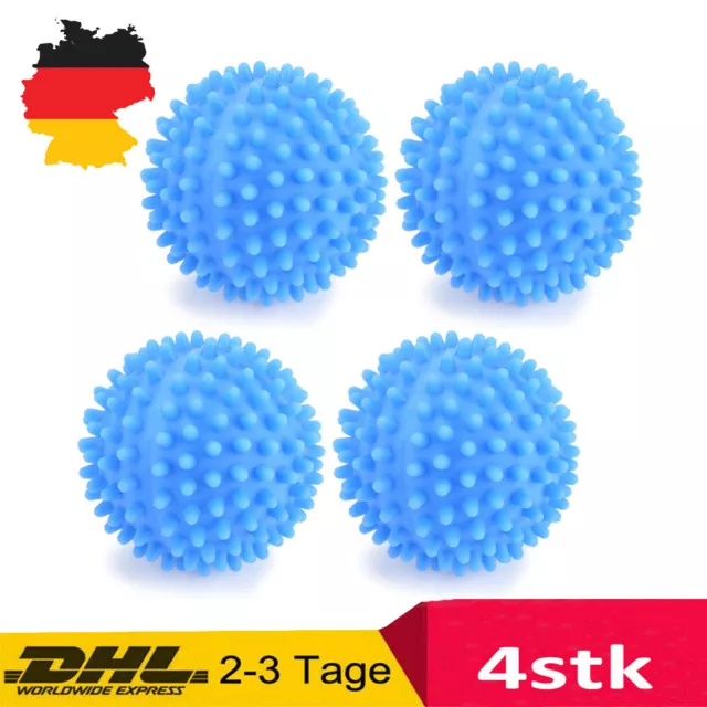 4Stk Wäschetrockner Trocknerbälle Öko Wasch Ball Dryer Saubere flauschige Bälle