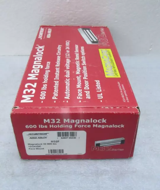 Securitron M32F Electromagnetic Lock, 600lbs, 12/24 Volt DC, 300/150 Mil [CTOKT]