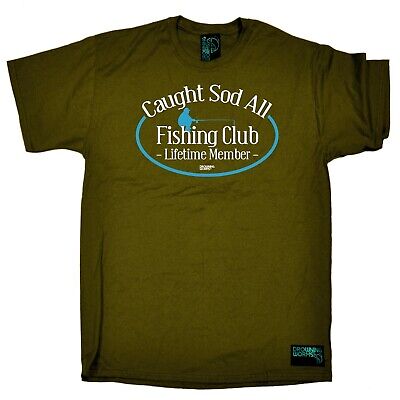 Fishing T-Shirt Funny Novelty Mens tee TShirt - Caught Sod All Fishing Club