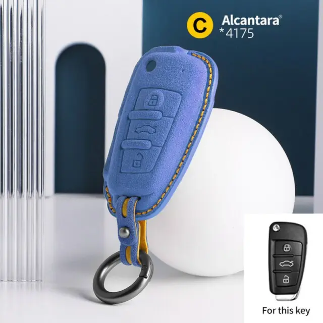 Car Remote Key Case Cover Shell for Audi TT TTS TFSI RS Alcantara Keycase Protec 2