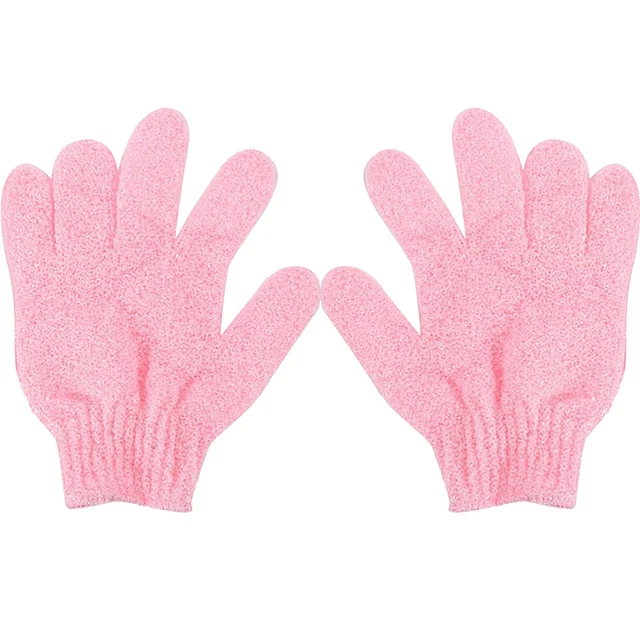2pcs Shower Exfoliating Bath Gloves Nylon Shower Gloves Body Scrub Exfoliator