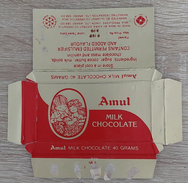 VINTAGE CHOCOLATE WRAPPER AMUL MILK c 1980s INDIA £6.67 - PicClick UK
