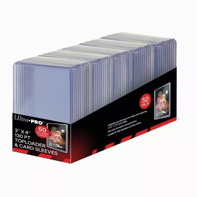 Ultra Pro 3 x 4 Super Thick 130pt Toploaders & Thick Card Sleeves Combo (50ct)
