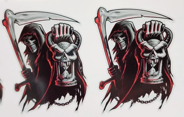 AMA SHOP STICKER ADESIVO SAGOMATO SANTA MUERTE TESCHIO IN PVC PER DECALCOMANIE PARETE MURALE AUTO MOTO CASCO CAMPER
