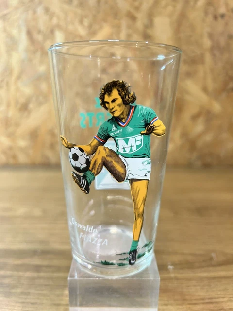 Verre à Collector Football Saint-Etienne ASSE 1976 - Couleur Verte - Vintage