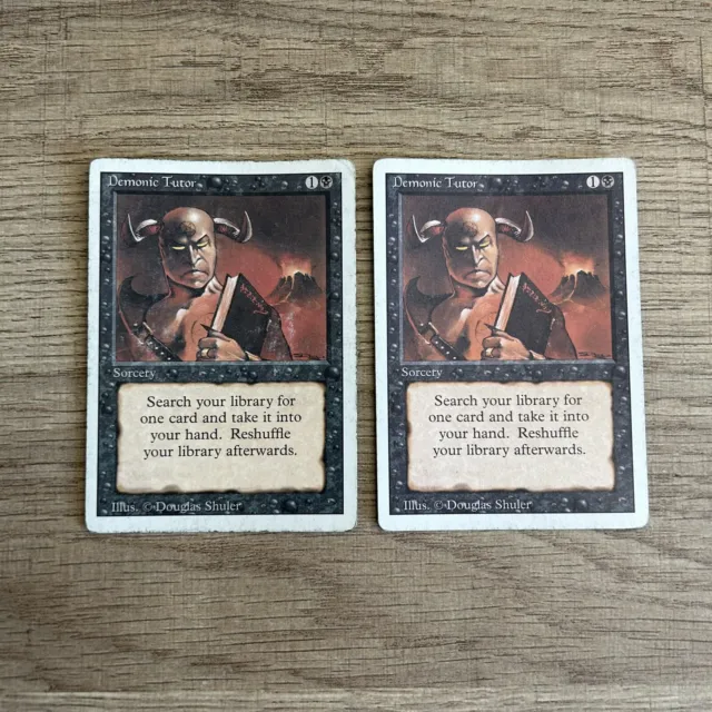 Magic the Gathering Revised Demonic Tutor HP 2x Cards