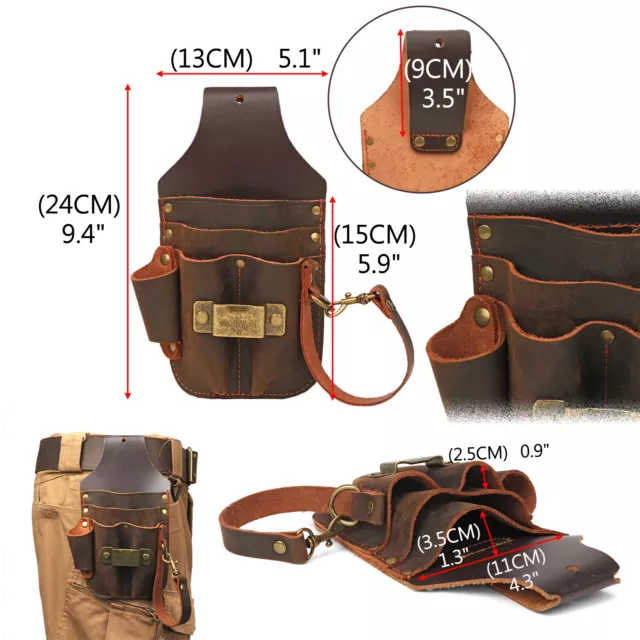 TOURBON Leather Tool Organizer for Belt Electrician Waist Bag Woodworking UK 3