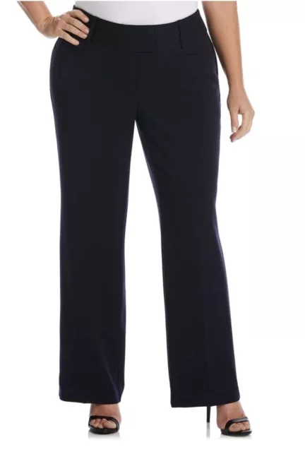 Rafaella Plus Size Gabardine Bootcut Pant - Curvy Fit, Polyester, 18W